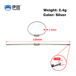 EWANG ขายส่งพวงกุญแจแบบสายเคเบิลสแตนเลสสีเงินพร้อมตัวล็อคแบบสกรู - Product Image 3