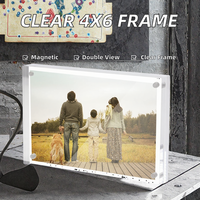Cadre photo magnétique double face transparent sans cadre en acrylique Sezanrpt 4x6 pour bureau