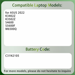 แบตเตอรี่แล็ปท็อปที่ยอดเยี่ยม C31N2105 3ICP6/70/81 สำหรับเอซุส วีโวบุ๊ค K3402Z K3502Z S4600F S5600F M6500Q M3402RA M5402RA - Product Image 2