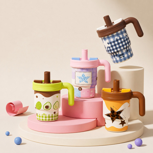 Gobelet isotherme en acier inoxydable de 650 ml avec grande poignée, motif dessin animé mignon, pour la maison, le bureau et les boissons quotidiennes - Product Image 4