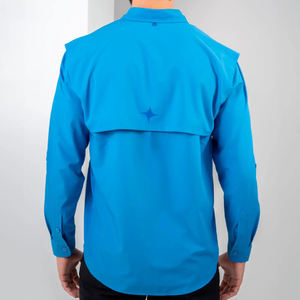 قمصان صيد رجالي بأكمام طويلة من البوليستر سبانديكس مخصصة سريعة الجفاف للاستخدام الخارجي UPF50 + قمصان رجالية للصيد والتنزه - Product Image 6