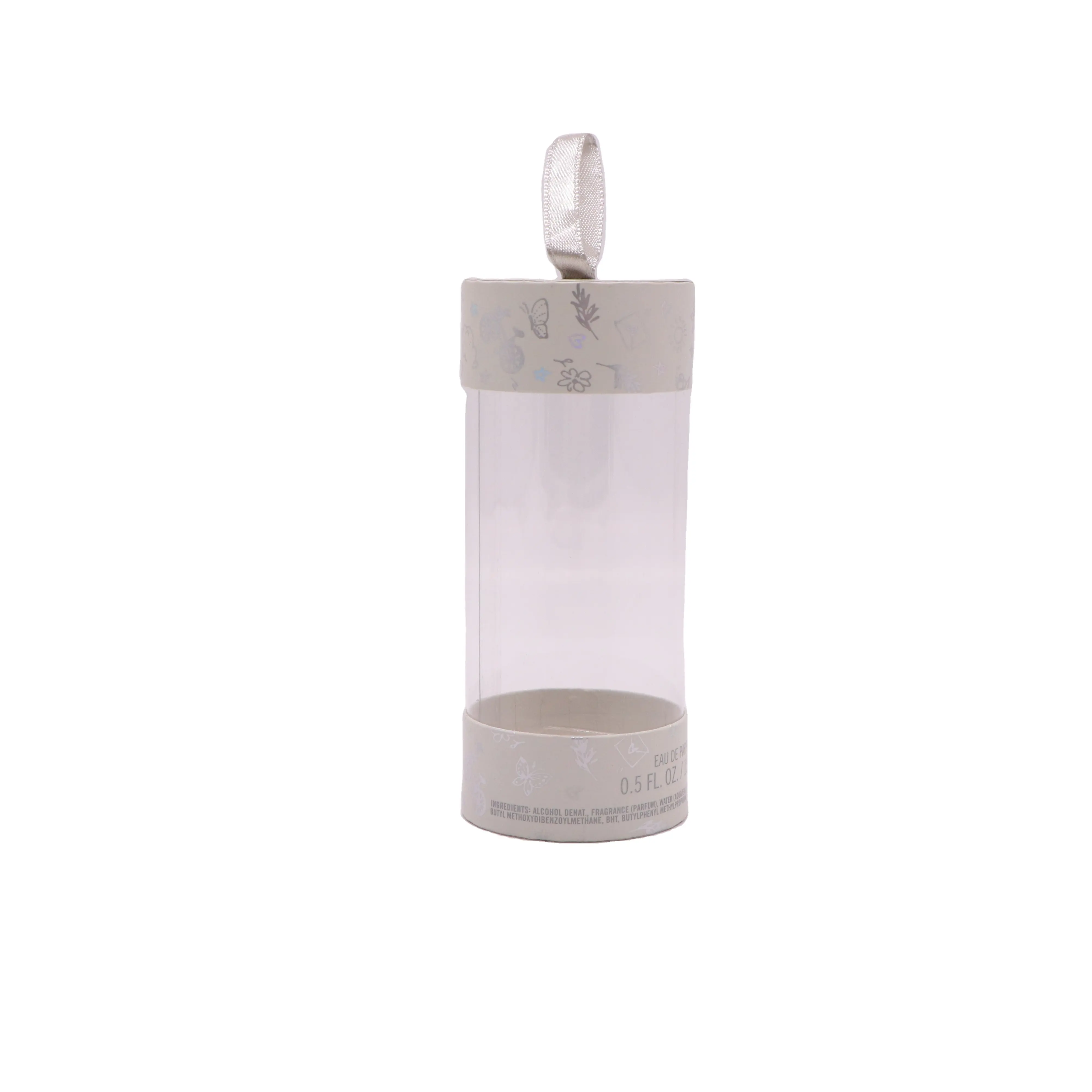 Caja de embalaje de cilindro transparente, cilindro de plástico transparente de Pvc con tapa, personalizado, alta calidad