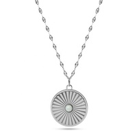 Milskye – collier avec pendentif en argent sterling 925, chaîne à lèvres, cercle, soleil, lune, opale
