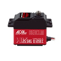 AGFRC B53CLM V2 25.5KG Moteur sans noyau à couple élevé 0.12Sec Engrenages en acier 8.4V Servo numérique programmable pour modèles RC Robot Cars