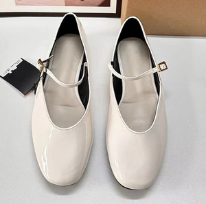 Nouvelles Chaussures Plates à Boucle pour Femmes 2026 – Ballerines en Cuir Verni Rouge, Noir et Blanc – Chaussures Habillées Simples pour Femmes - Product Image 5