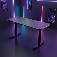 Vente en gros usine, Meilleures ventes : Bureau gaming réglable en hauteur, Table PC noire, Moderne, avec éclairage RGB, pour bureau à domicile et chambre
