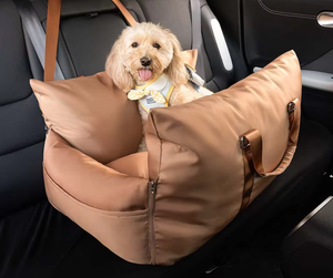 Großhandel Luxus moderne solide Hund Autos itz Booster Bett mit Sicherheits schnalle Custom ized Logo wasserdicht abnehmbar wasch bar - Product Image 6