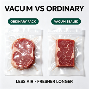 Sac sous vide de qualité alimentaire, pochette à trois soudures latérales en LDPE, sac d'emballage thermosoudable pour la conservation de la viande, du jambon, des sushis et des aliments - Product Image 4