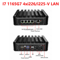 Mini PC Intel I7 1195G7 I3 1115G4 Pentium 7505 4x2.5G LAN DDR4 Komputer Industri Perangkat Firewall PfSense Router Opnsense
