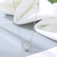 PL401 usine en gros 925 argent Zircon géométrie colliers pendentif mode bijoux en argent Sterling déclaration pour les femmes