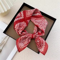 Fashion musim panas geometris cetakan bunga 53*53cm persegi kecil syal syal untuk wanita Bandana grosir