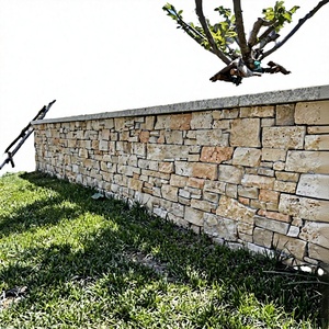 Panel de pared de piedra 3D beige con aspecto de piedra natural, revestimiento de piedra impermeable, tablero decorativo para interiores y exteriores - Product Image 4