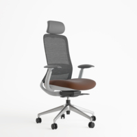 Chaise de bureau pivotante à hauteur réglable, design moderne, avec accoudoir 4D, chaise de luxe en maille avec appui-tête