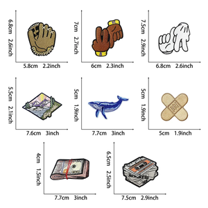 Nuevo Diseño Parche Bordado Termoadhesivo con Diseño de Juego de Adivinanzas, Mano, Dólar, Cinta y Ballena para Sombreros y Fines Decorativos DIY - Product Image 2