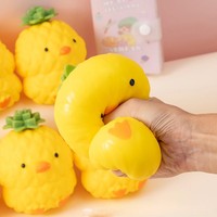 Jouet anti-stress Squishy Canard Ananas en TPR, jouet sensoriel à presser, animal mignon, cadeau pour enfants, idéal pour les fêtes et la décoration