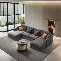 Canapé modulaire en plumes minimaliste nordique, canapé design italien, ensemble de canapés pour la maison, salon, meubles de maison, canapé en forme de U
