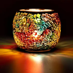 Ароматизированный подсвечник, мозаичный стеклянный держатель для чайного света ручной работы, Романтический стеклянный подсвечник для ароматерапии