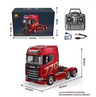 Nuevo Camión Tractor RC Huina 1501 770S V8 1/18 de 2026, 19 Canales, 2.4Ghz, Modelo de Camión de Ingeniería con Remolque, Luces y Sonido, Juguetes para Niños