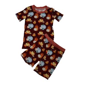 Ensemble de vêtements pour filles en tissu de bambou respirant Qingli OEM sans droits de douane, ensemble t-shirt et short unisexe pour enfants pour l'été - Product Image 2