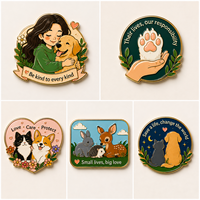 Broche personnalisée en émail souple avec logo, thème animalier de protection et de secours, badge métallique pour sac à dos et décoration vestimentaire