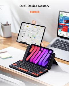 Không Dây Mini Bàn Phím Di Động Bàn Phím 7-Màu Backlit QWERTY Tích Hợp Đứng Bàn Phím Máy Tính Bảng Cho Ipad Z Gấp Galaxy <span class=keywords><strong>Tab</strong></span> Điện Thoại - Product Image 5