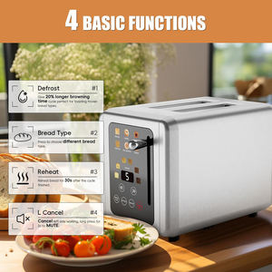 Hot Selling 2 Slice Slim Automatic Bread Electric <b>Toasters</b> Kitchen Appliances with Removable Crumb Tray Smart <b>Toaster</b> - Product Image 6