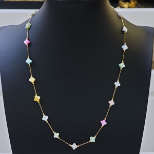 Set di Gioielli Ilona Macaron Shell Flower in Acciaio Inossidabile Placcato Oro 18k, Impermeabile, con Collana a Catena Satellite e Bracciale, Regalo per Lei - Product Image 3