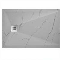 Base et bac de douche rectangulaires en pierre artificielle antidérapante et durable, gris, 120x80cm, pour salle de bain d'hôtel