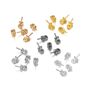 Soporte vacío para colgante, redondo, chapado en cobre, de 3-8 mm, para la fabricación de pendientes, en colores plata, negro, oro, oro KC y colores mixtos. - Product Image 1