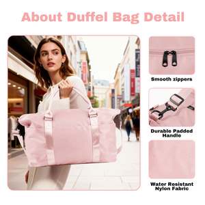 Sac de voyage de grande capacité avec tissu en nylon imperméable, organisation multi-poches, adapté aux voyages en avion - Product Image 6