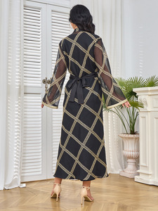 Conjunto de Dos Piezas de Ropa Islámica Vintage de Lana para <span class=keywords><strong>Mujer</strong></span>, Turbantes Bordados Marroquíes, Cárdigan, Túnicas ODM para Fiesta - Product Image 3