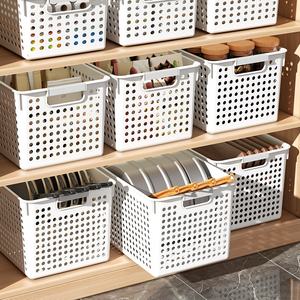 Boîte de rangement pour articles divers avec poignée, design rectangulaire transparent, portable, pour le salon, organisateur de jouets et de collations, panier de rangement en plastique - Product Image 3