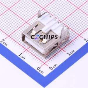 902-241A1011D10100 USB Connector Bent Lead Through Hole Connector Type-A USB 2.0 Female Right Angle Insert - Product Image 1