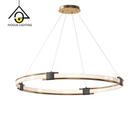 Lampe suspendue circulaire moderne en acrylique pour salle à manger, chambre, salon, villa, hôtel