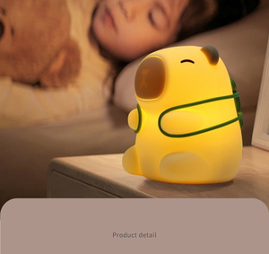 Lampe de chevet en silicone Capybara, 3 niveaux de luminosité réglables, LED 7 couleurs, minuterie 30 minutes, cadeau idéal pour chambre d'enfant - Product Image 2