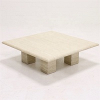 Table basse en marbre travertin au design moderne et tendance, table de salon, base de table sphérique en pierre, table basse en travertin