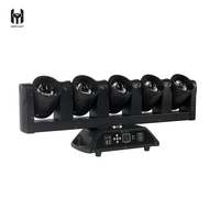 5 Projecteurs LED mobiles RGBW 4-en-1 de 60W avec 4 Projecteurs LED dorés de 20W, rotation infinie, contrôle DMX512, éclairage de scène IP20