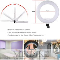 Anneau lumineux professionnel pour téléphone, 18 pouces, 48W, éclairage vidéo LED, température de couleur réglable 3200-5600K, contrôle par interrupteur pour