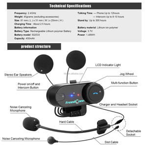 FreeFreedconn Auriculares Intercomunicadores Bluetooth Conexión de Soporte Inalámbrico de Largo Alcance con Marcas como <span class=keywords><strong>Ejeas</strong></span> - Product Image 5
