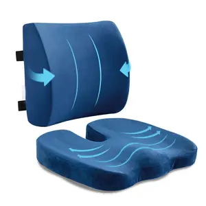 Lavabile sedia di supporto lombare sedia da ufficio cuscino/cuscino del sedile Kit supporto per la schiena in Memory Foam copricuscino