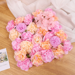 Muro de Flores Artificiales de 38cm, Arreglo Cuadrado de Rosas y Dalias, Decoración para Bodas y Hogar, Plástico y Seda, Alta Simulación - Product Image 4