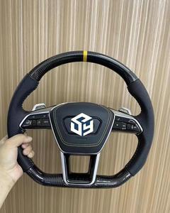 Volante de Fibra de Carbono Auténtica para Audi A3 S3 <span class=keywords><strong>RS3</strong></span> A4 S4 RS4 A5 S5 RS5 B9 B9.5 2017-2023, Accesorios Interiores para Automóviles - Product Image 2