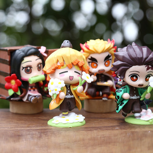 หุ่นสังหารปีศาจรวมถึง inosuke hashibira, nezuko kamado และตุ๊กตาโคโคโชของชิโนบุสำหรับตกแต่งเดสก์ท็อปเป็นของขวัญ - Product Image 1