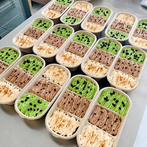 Dùng một lần dài dải bột giấy Bento hộp, món tráng miệng Takeaway bao bì hộp & tinh tế compartmentalized Bánh hộp - Product Image 2