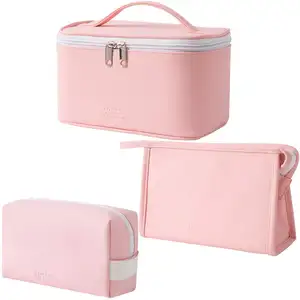 화장품 가방 3 개 세트 지갑 파우치 용 메이크업 가방 여행 뷰티 지퍼 주최자 가방 소녀 여성을위한 선물