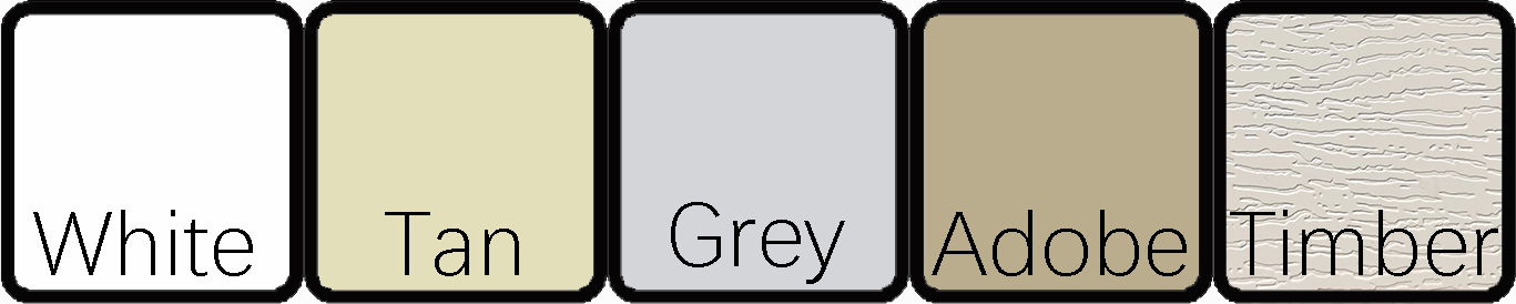Blanc, gris, tan,adobe, bois