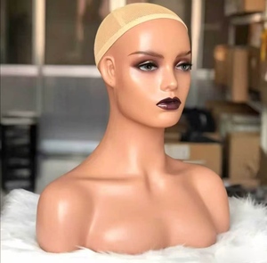 Double Shoulder Head Model Female Dark Skin Tone Half-Length Model Head Photo Display Wig <b>Hat</b> Accessories Model Head <b>Stand</b> - Product Image 3