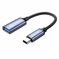 Cable OTG Mini USB a USB-A Hembra Biaze con Blindaje de Lámina Trenzada de Nailon - Adaptador Host para GPS, Cámara, MP4 y Memoria USB