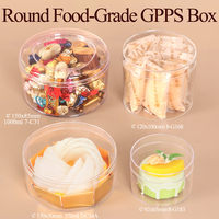 Boîte à gâteau ronde en acrylique WEISHENG pour bonbons en vrac avec couvercle, contenants en plastique transparents pour l'emballage de chocolat, bonbons, tiramisu, aliments
