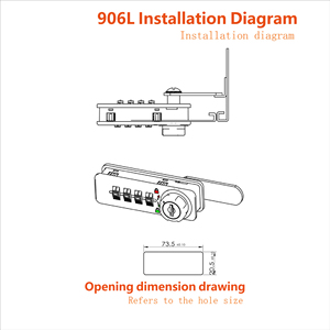 Serratura Meccanica di Sicurezza per <span class=keywords><strong>Mobili</strong></span> con Combinazione a 4 Cifre, Lucchetto a Camma con Password e Chiavi - Product Image 6